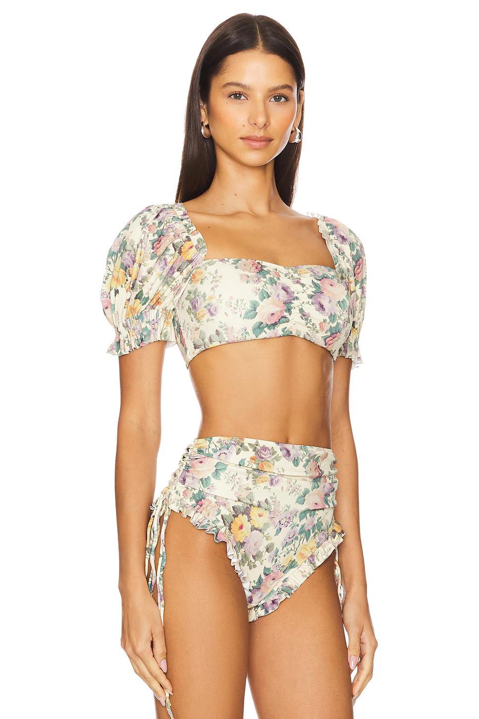 The Blonde Floral Babydoll Bikini Top Product Image