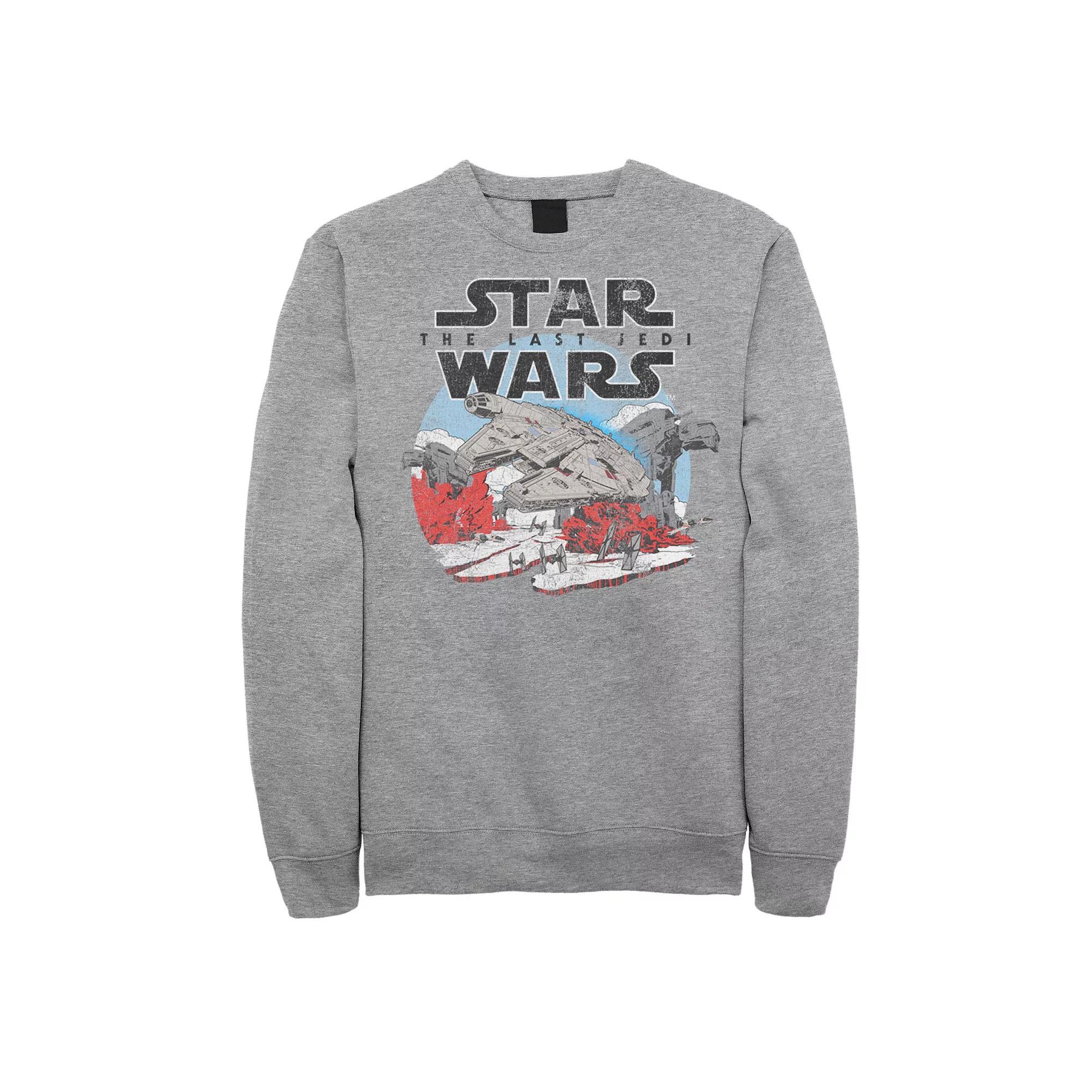 Men's Star Wars The Last Jedi Battle Scene Poster Tee, Size: Small, Athletic Grey Product Image