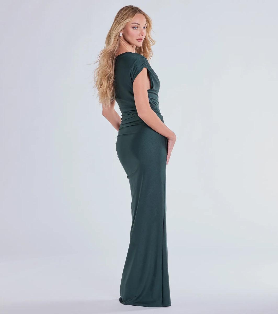 Stacy Off-Shoulder Slit Bodycon Formal Dress Product Image