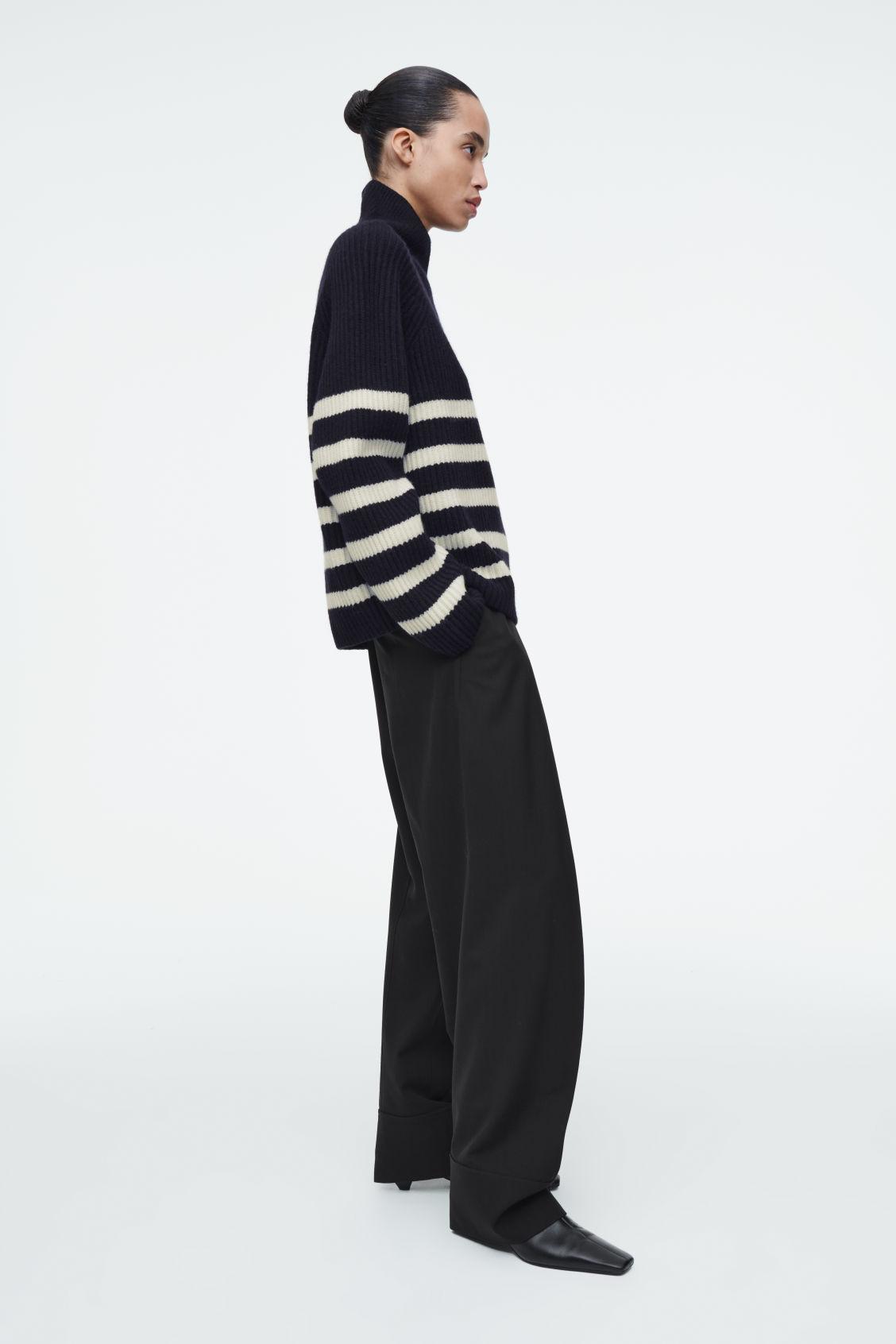 WRAP-COLLAR MERINO WOOL SWEATER Product Image