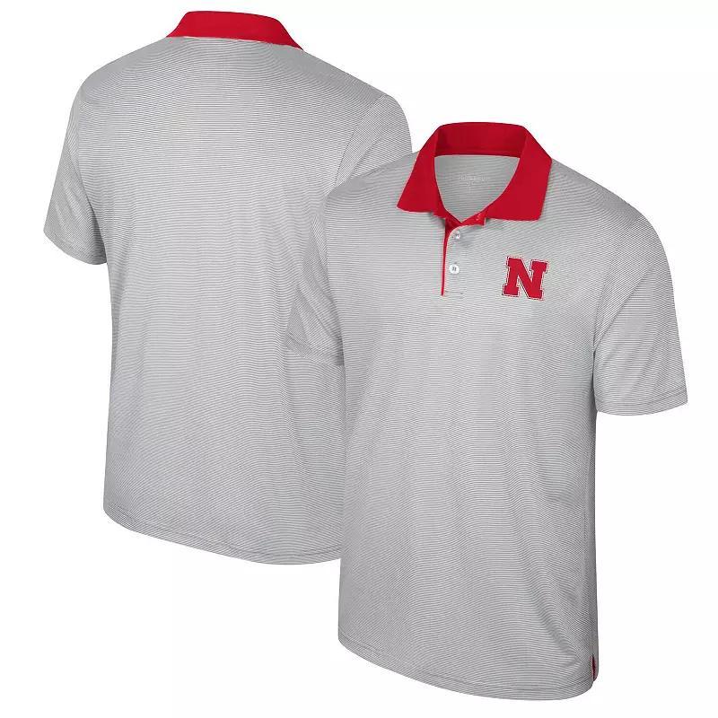 Mens Colosseum Gray Michigan State Spartans Big & Tall Tuck Striped Polo Product Image