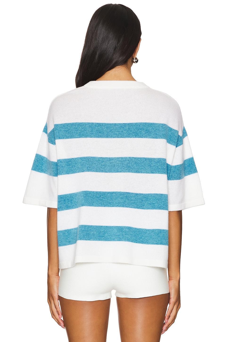 Cashmere Striped Easy T-shirt White + Warren Product Image
