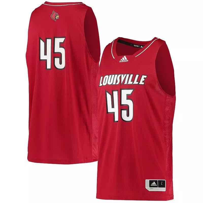 Men's adidas #45 Red Louisville Cardinals Swingman Basketball Jersey, Size: Large Product Image