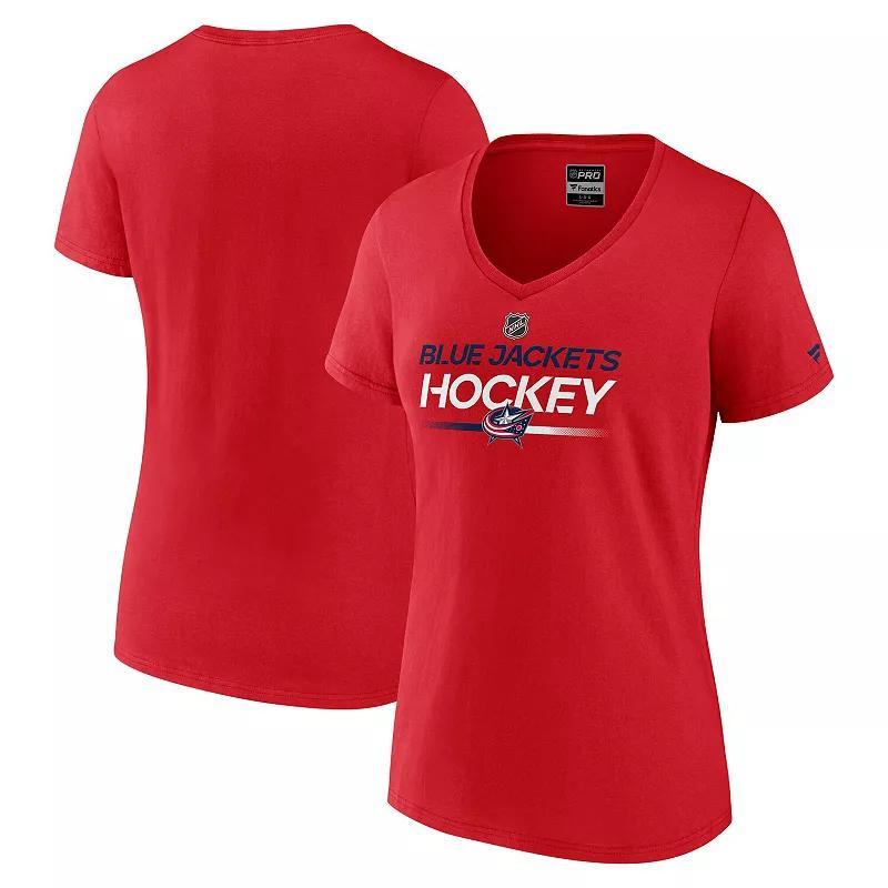 Women's Fanatics  Navy Washington Capitals Authentic Pro V-Neck T-Shirt, Size: XL, Blue Product Image