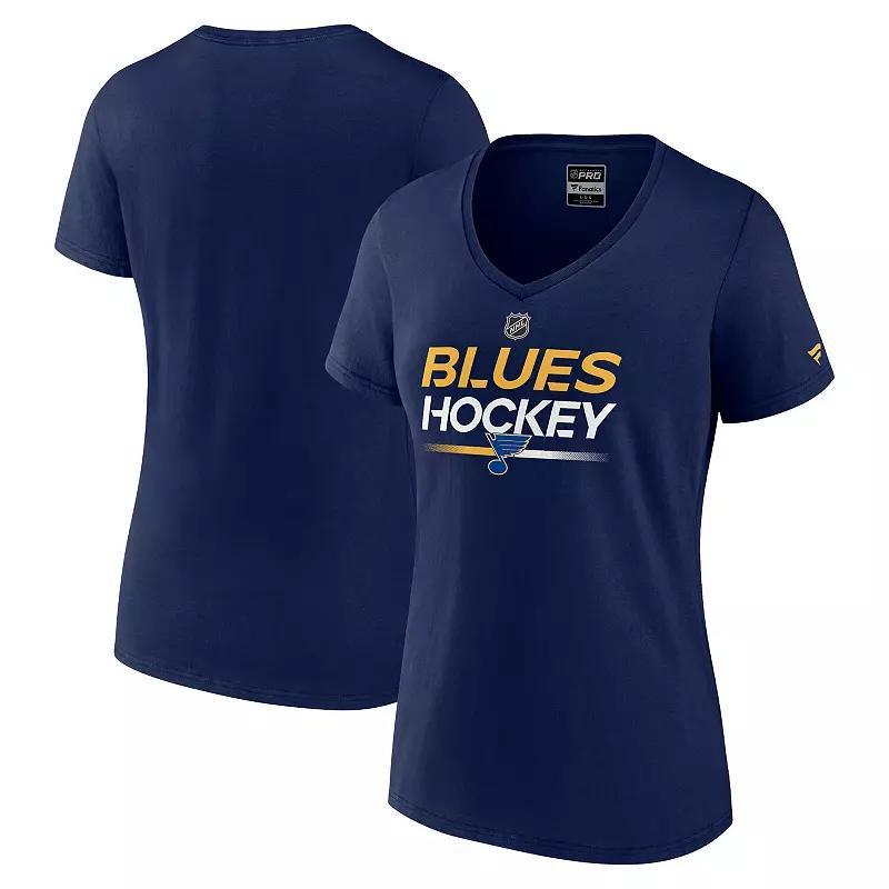 Women's Fanatics Branded  Royal Buffalo Sabres Authentic Pro V-Neck T-Shirt, Size: Large, Blue Product Image