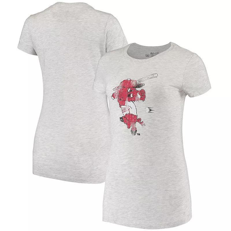 Womens Original Retro Brand Gray Arkansas Razorbacks Tri-Blend T-shirt Product Image