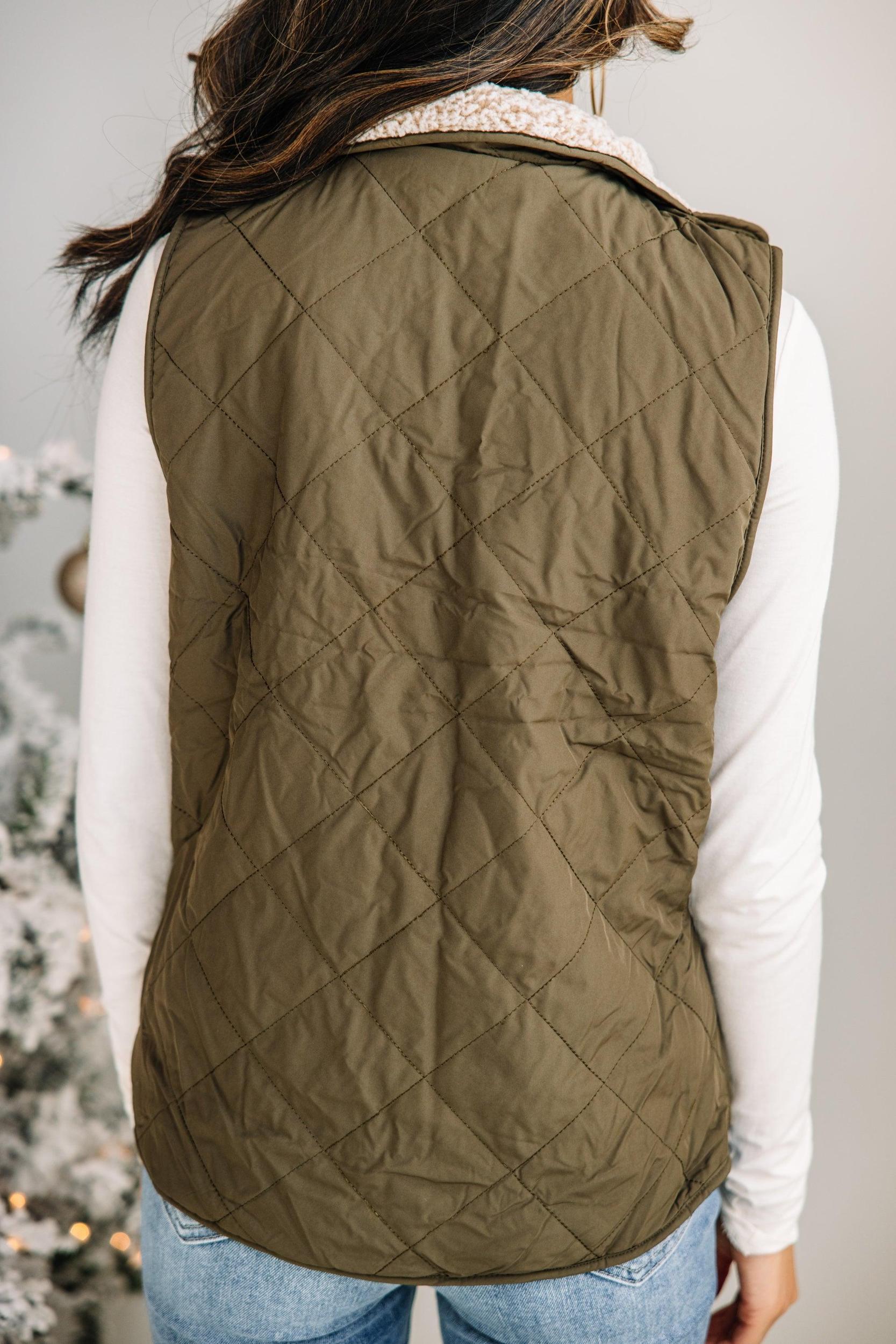 Just Imagine Olive Green Reversible Vest Female Product Image
