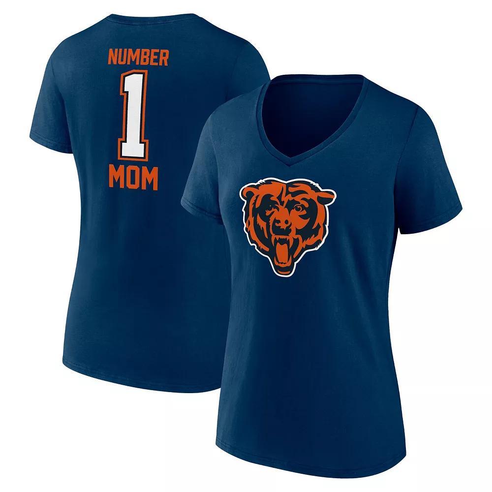 Women's Fanatics Branded Navy Chicago Bears Mother's Day V-Neck T-Shirt, Size: Large, Blue Product Image