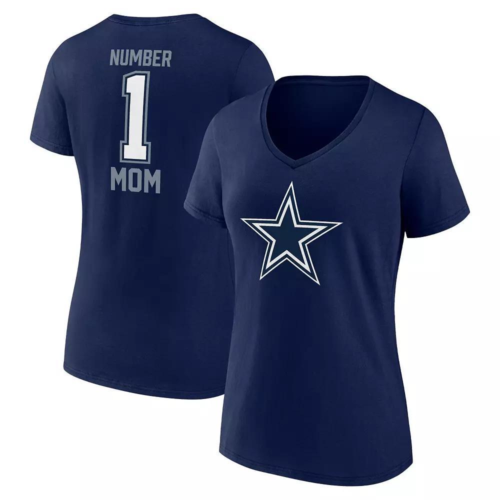 Women's Fanatics Branded Navy Dallas Cowboys Mother's Day V-Neck T-Shirt, Size: 3XL, Blue Product Image