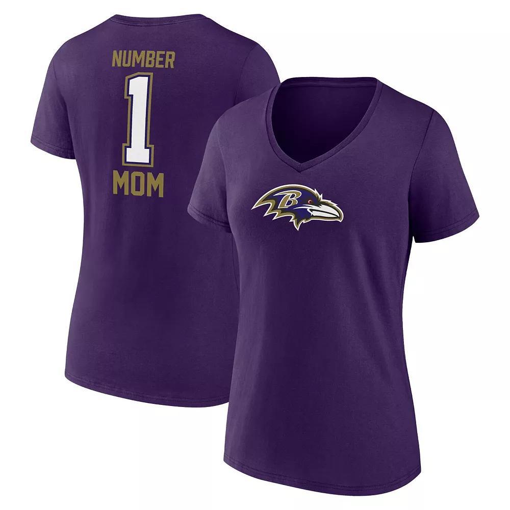 Women's Fanatics Branded Scarlet San Francisco 49ers Plus Size Mother's Day #1 Mom V-Neck T-Shirt, Size: 2XL, Red Product Image