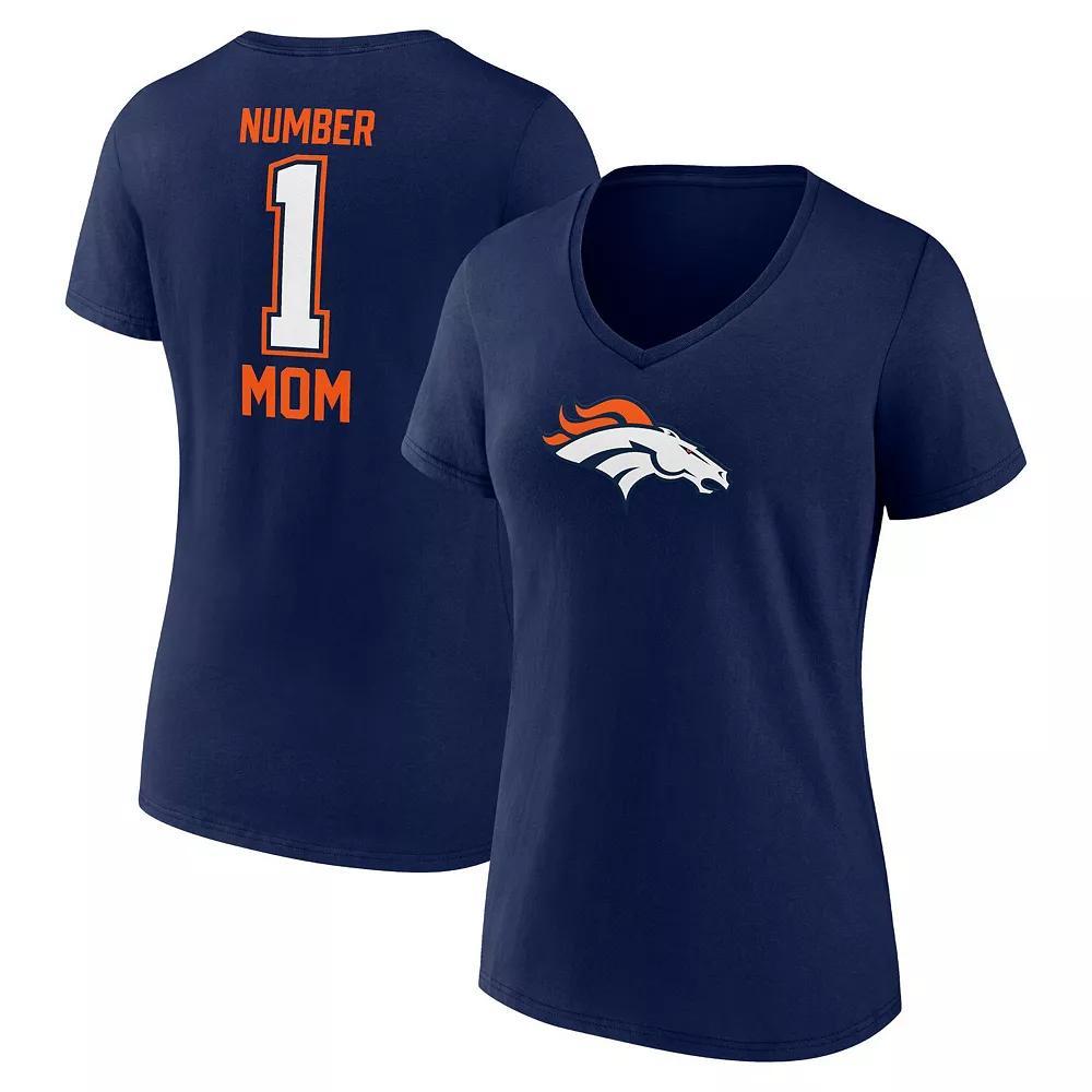 Women's Fanatics Navy Denver Broncos Mother's Day V-Neck T-Shirt, Size: Large, Blue Product Image