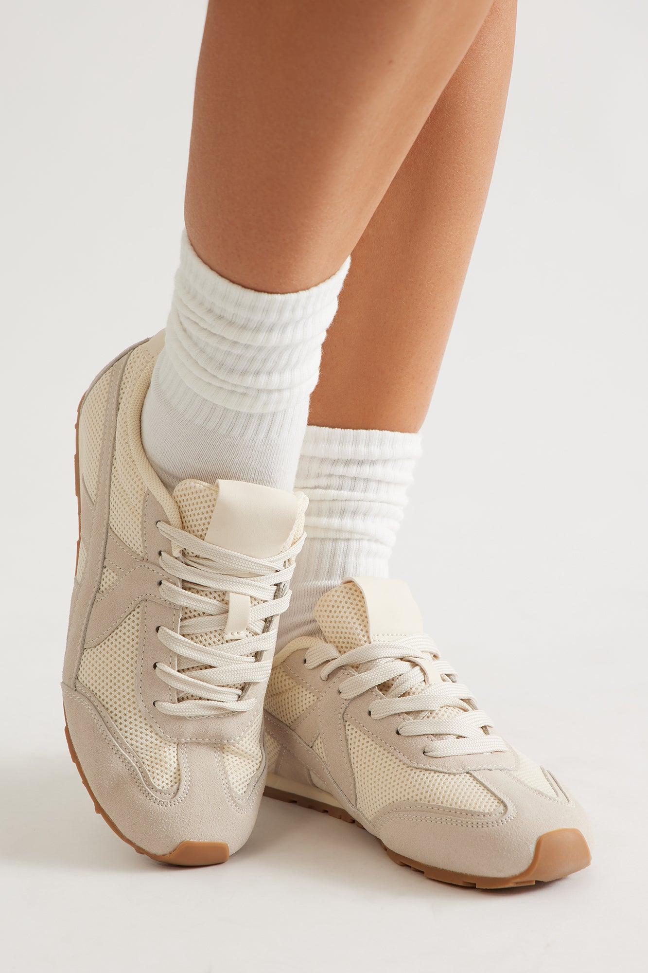 Tully Lace Up Sneakers - Beige Product Image