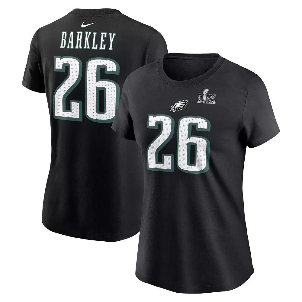 Womens Nike Saquon Barkley Philadelphia Eagles Super Bowl LIX Name & Number T-Shirt Product Image