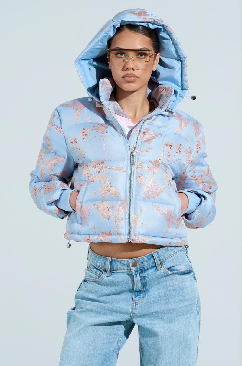 WINTER BLUES BROCADE PUFFER Product Image