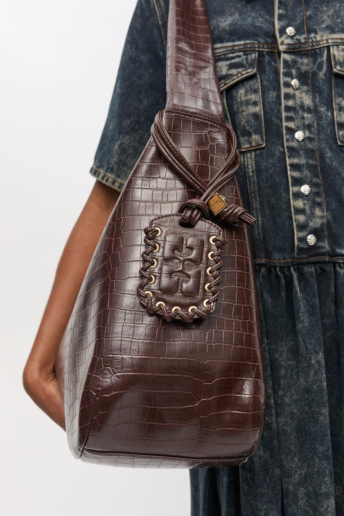 Brown Croco XXL Hobo Bag Product Image