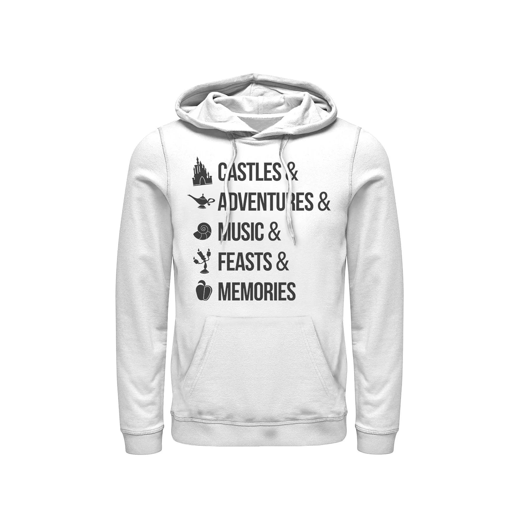 Disney's Iconic Princess Men's White Font Pullover Hoodie, Size: Small Product Image