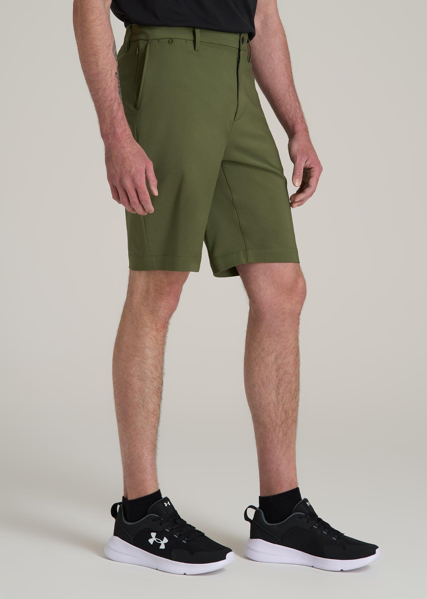 Tech Chino Shorts for Tall Men in Bright Olive Product Image