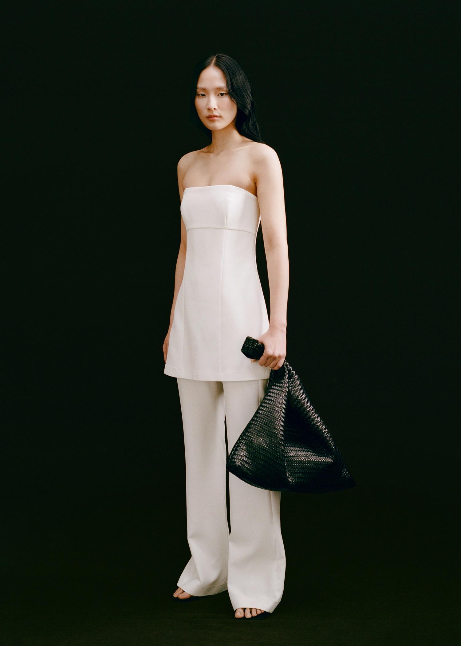 Combined strapless jumpsuit - Women | MANGO USA Product Image