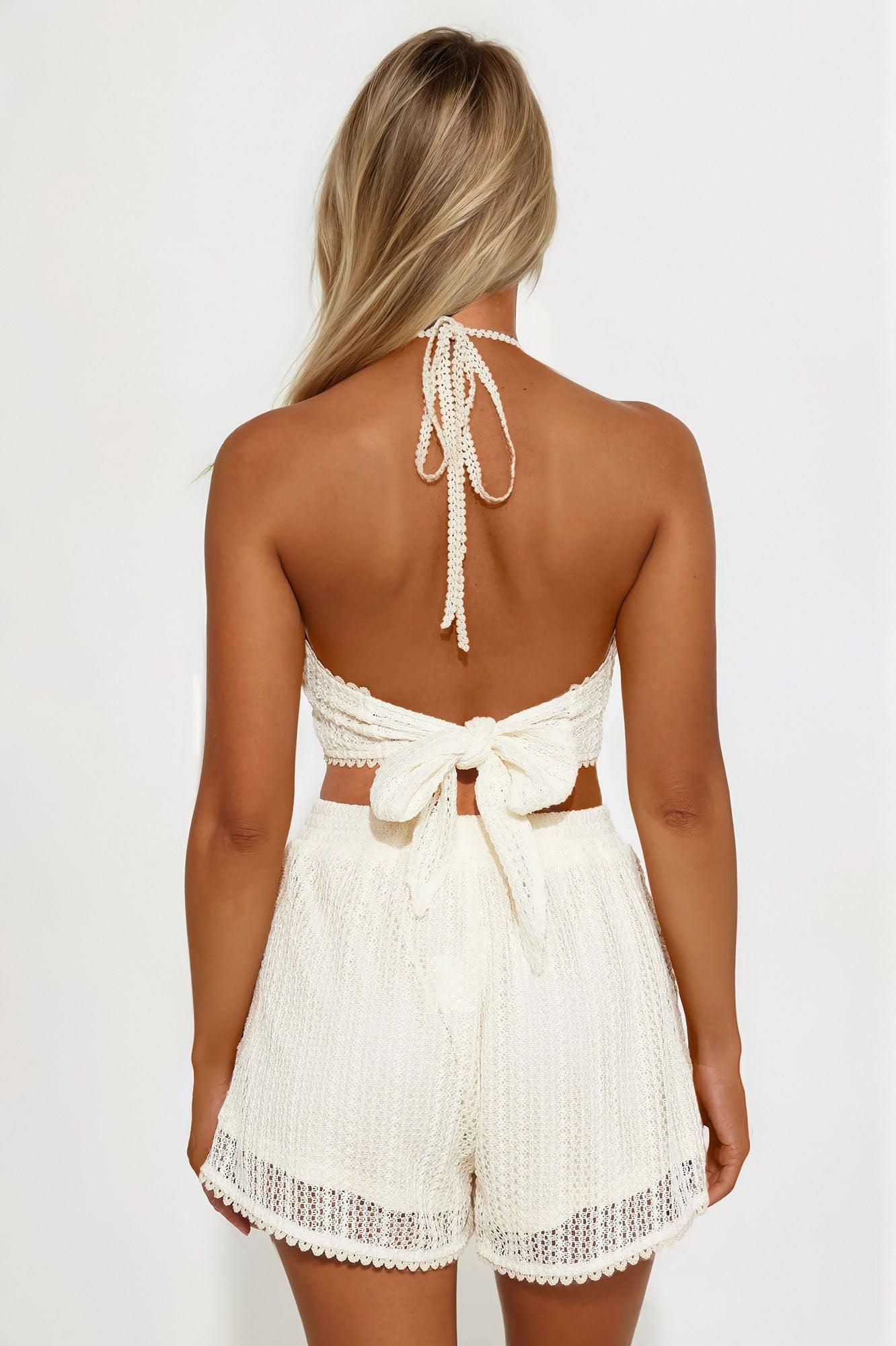 Mabel Crochet Short Set - Cream Product Image