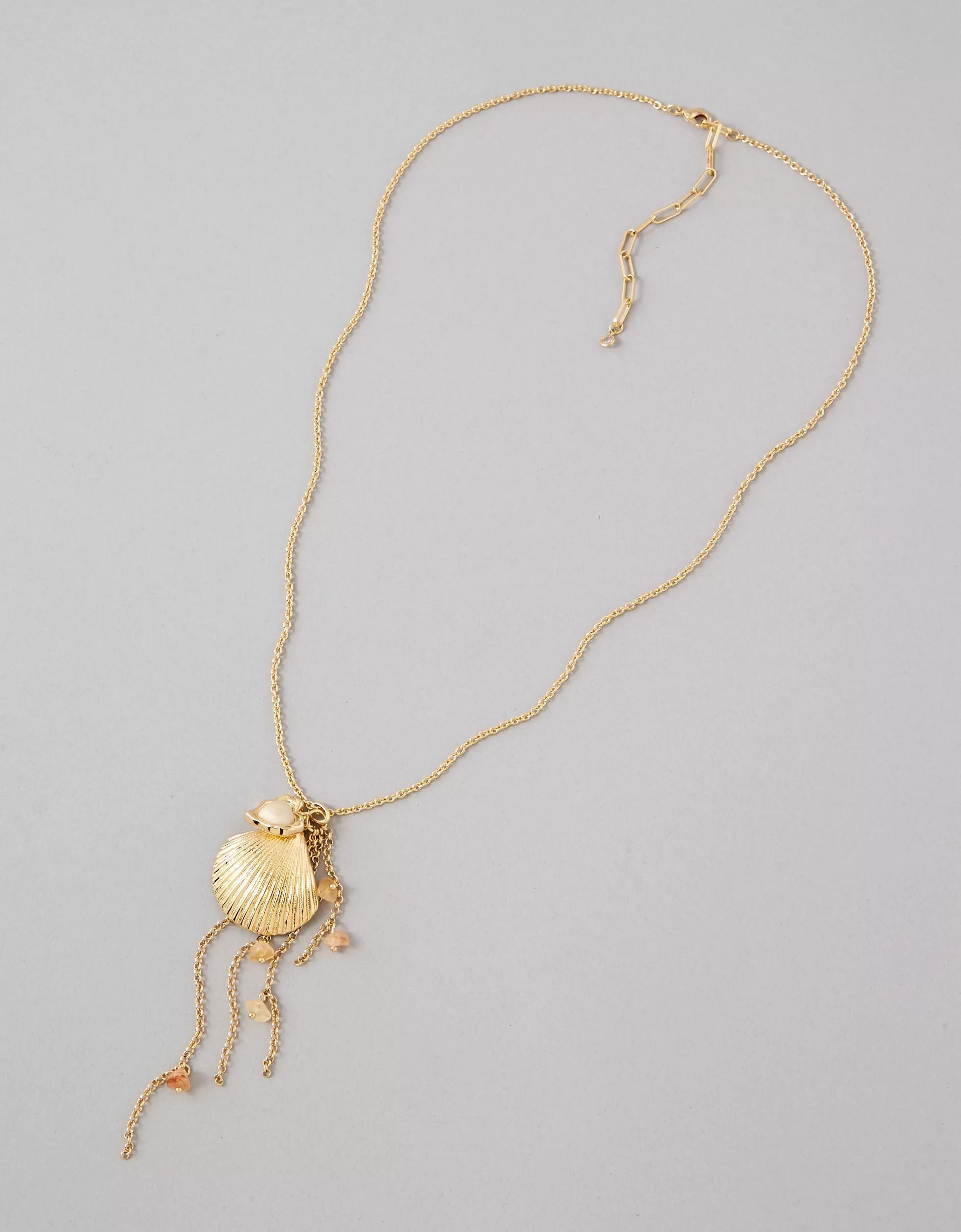 AEO Shell Heart Long Necklace Product Image