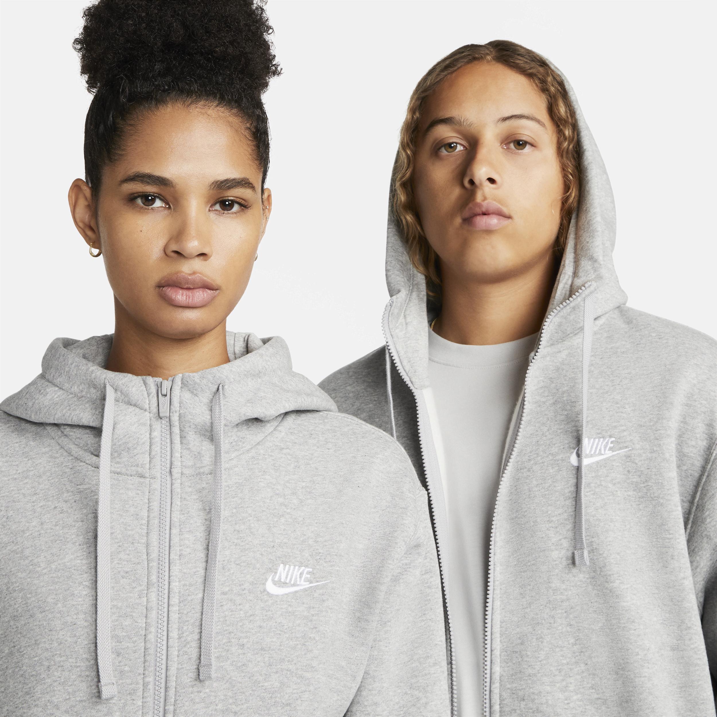 Mens Nike Sportswear Club Fleece Full-Zip Hoodie Grey Heather Product Image
