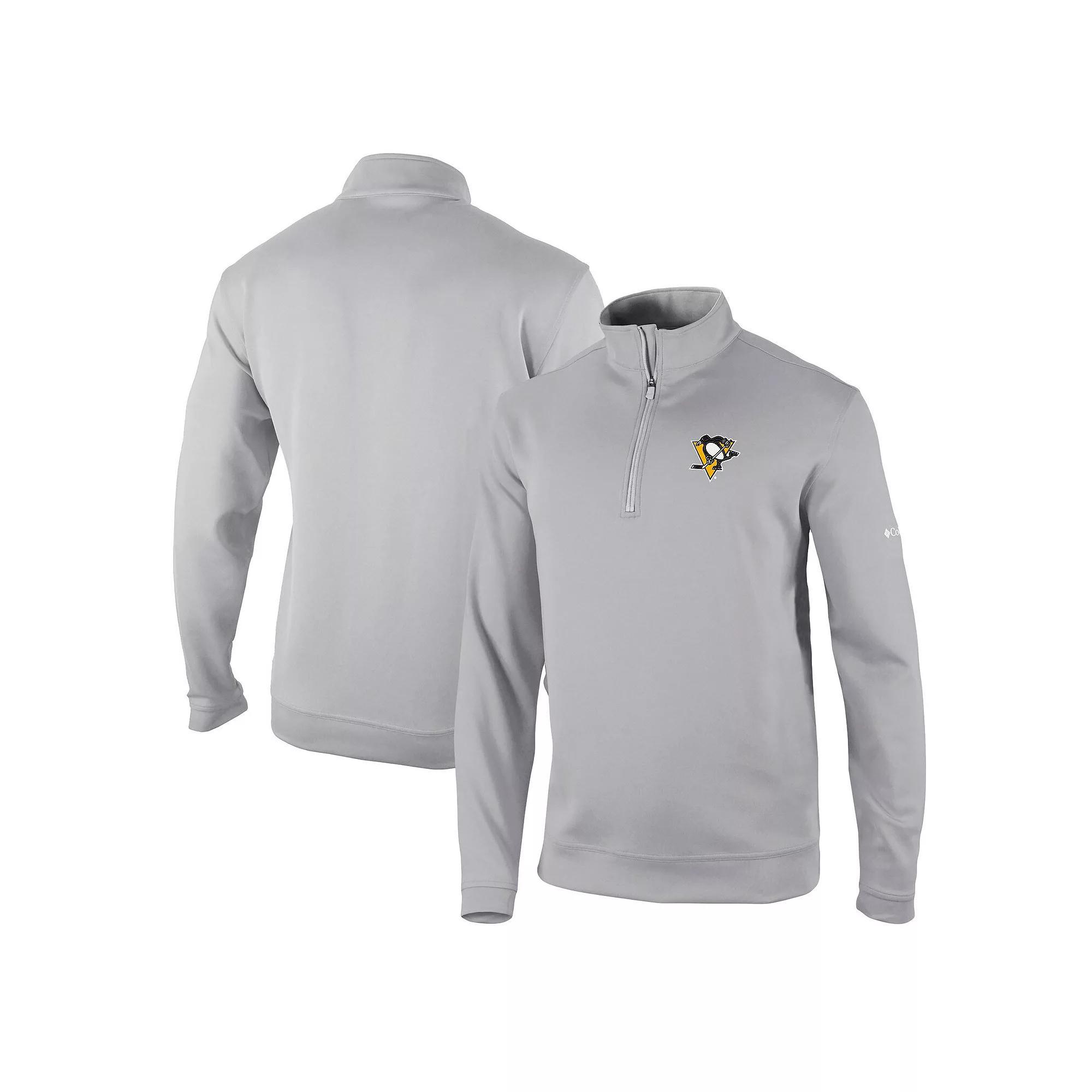 Men's Columbia Gray Pittsburgh Penguins Wickham Hills Omni-Wick Quarter-Zip Jacket, Size: Large, Grey Product Image