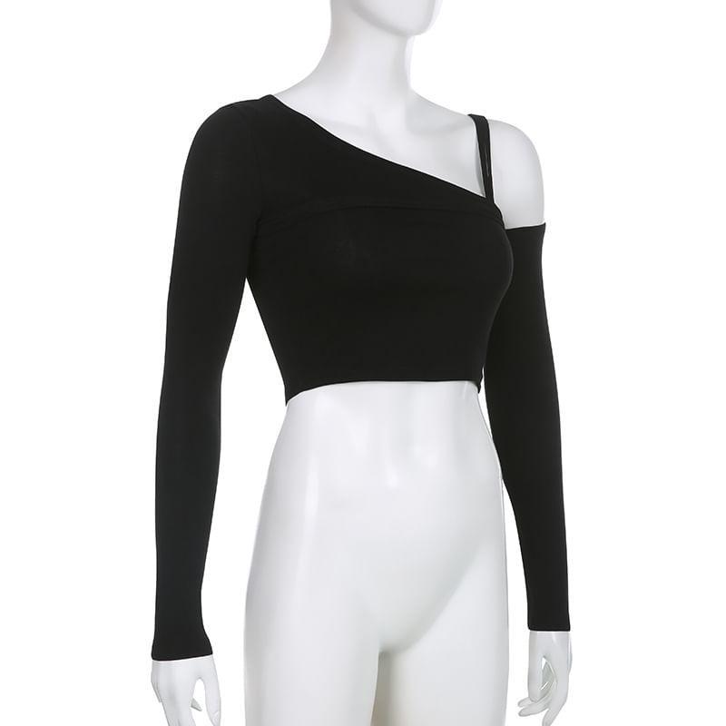 Set: Plain Asymmetric Cut-Out Shrug + Camisole Top Product Image