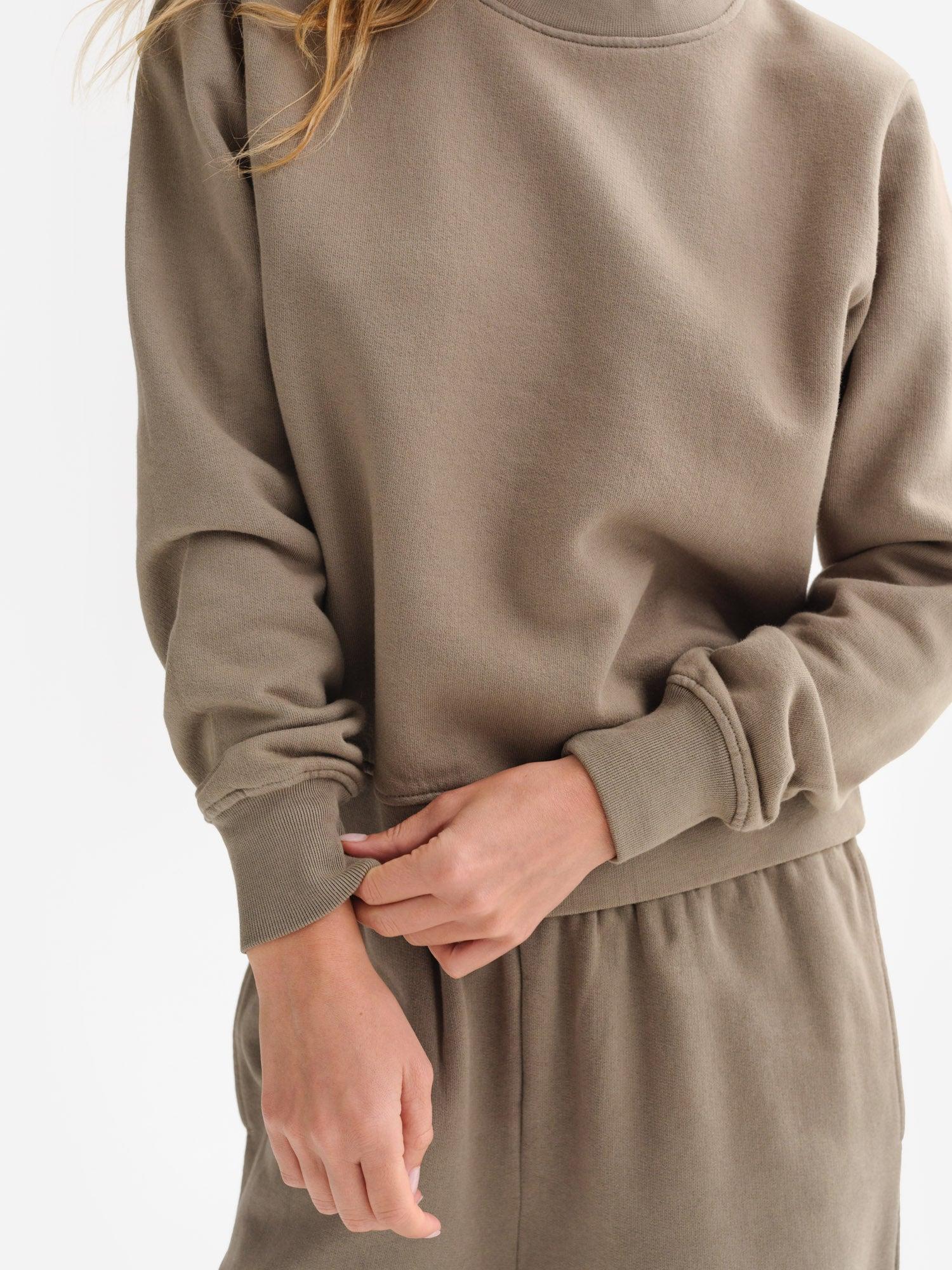 Organic Fleece Shrunken Crew Neck Sweatshirt Female Product Image