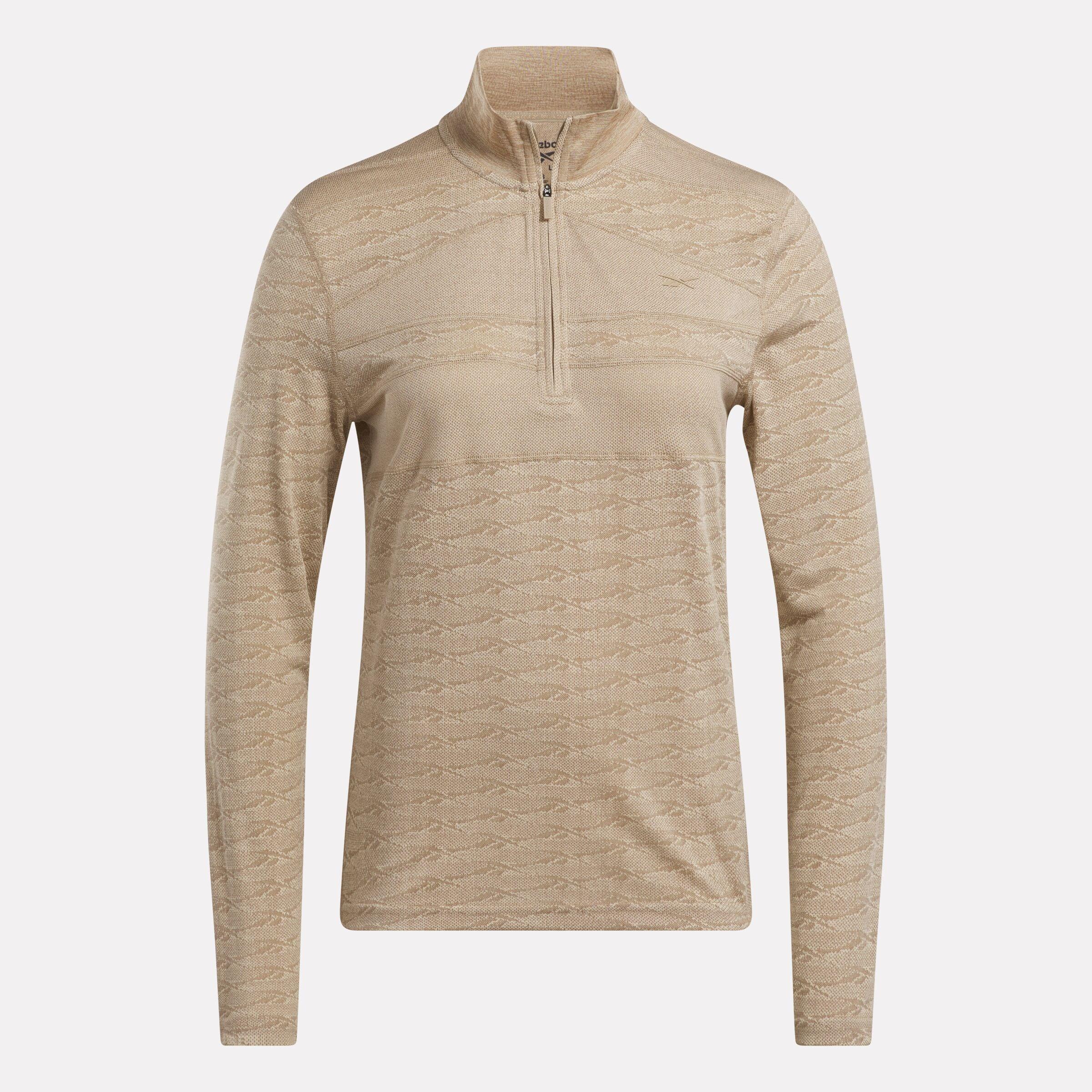 Women's Long Sleeve Engineered Vector Jacquard 1/4 Zip Golf Pullover Top Female Product Image