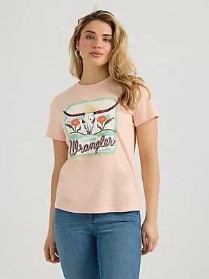Women's Wrangler Southwestern Graphic Regular Fit Tee in Peach Parfait Product Image