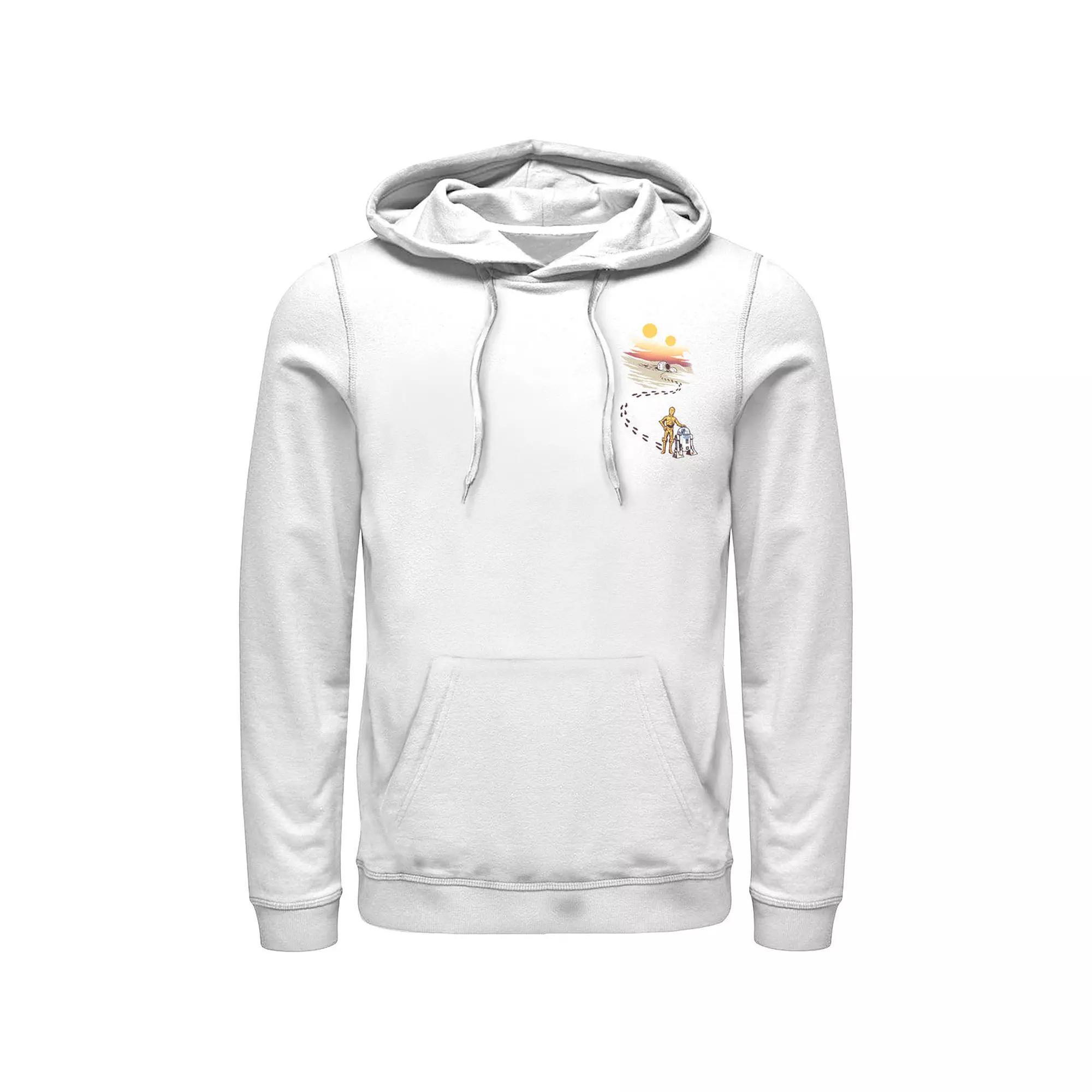 Men's Star Wars Droid Dessert Footprints Pocket Hoodie, Size: Small, White Product Image