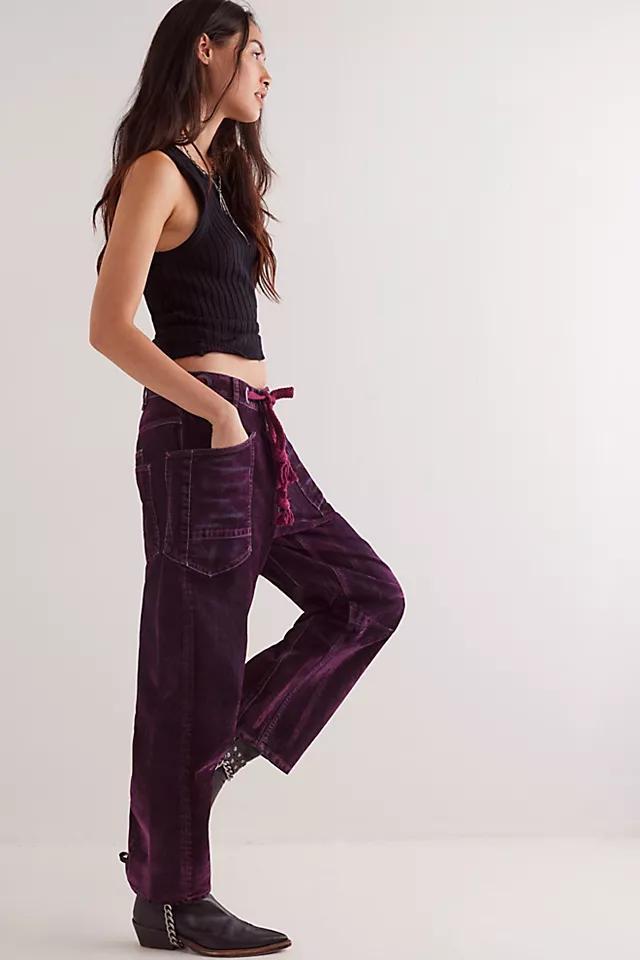 We The Free Moxie Flocked Pull-On Barrel Jeans Product Image