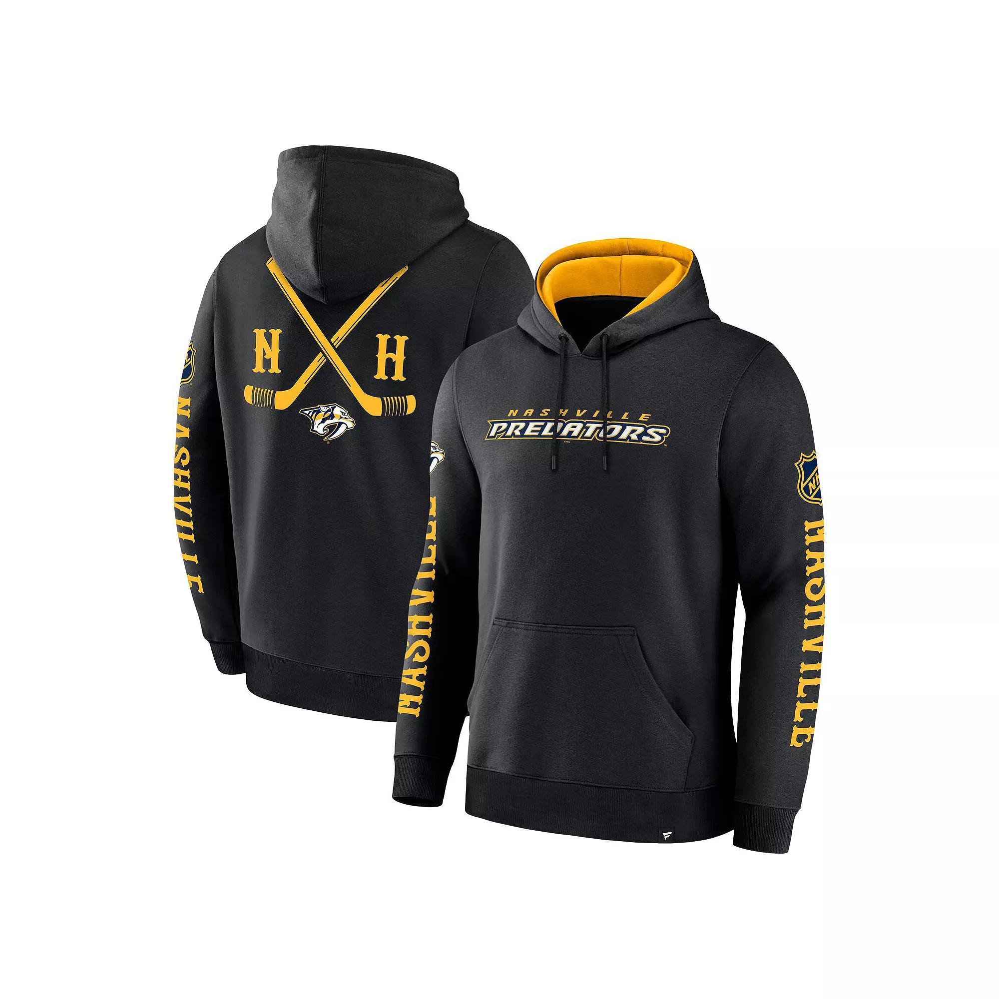 Men's Fanatics Black Nashville Predators Big City Legacy Fleece Pullover Hoodie, Size: Medium, Pdt Black Product Image