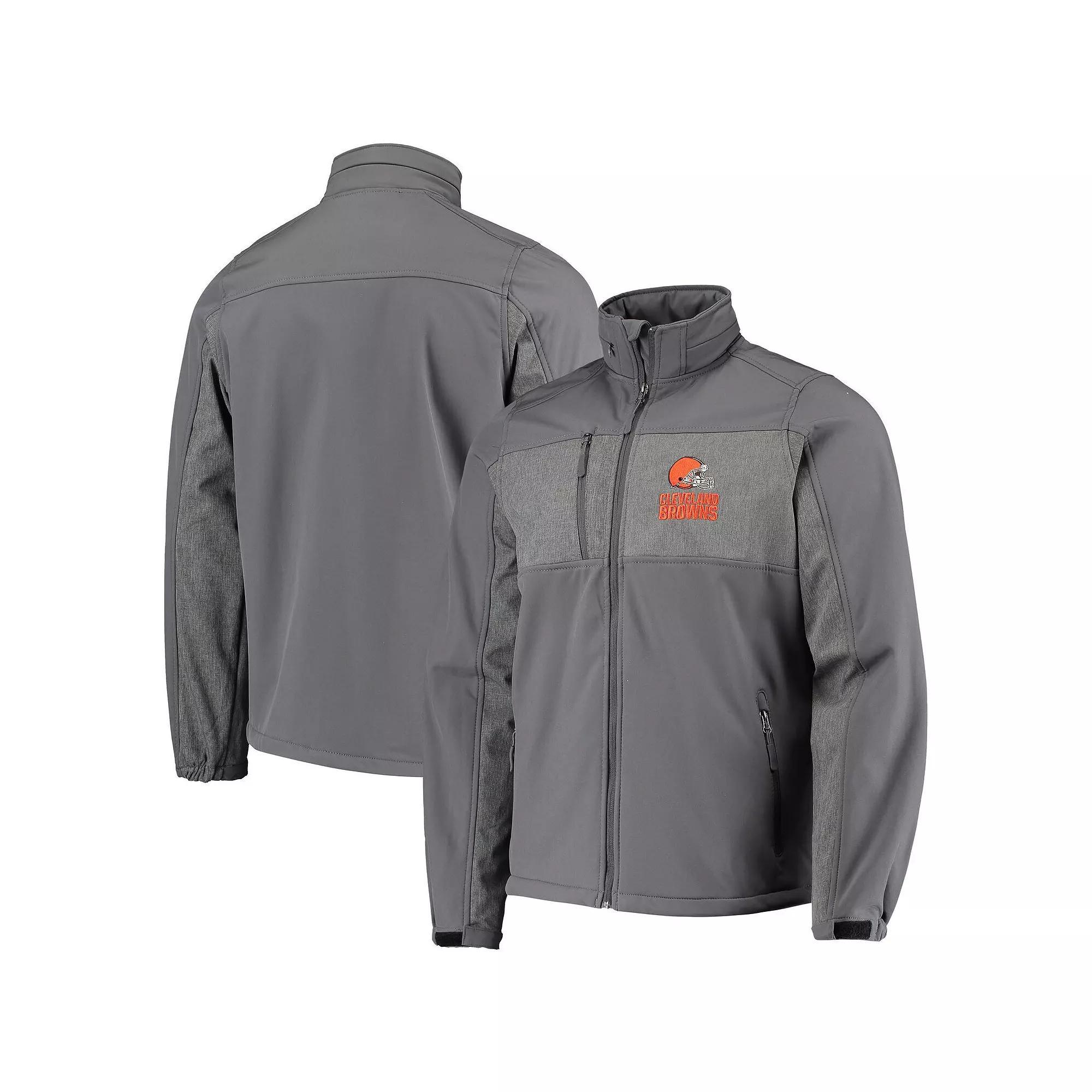 Men's Dunbrooke Graphite Cleveland Browns Circle Zephyr Softshell Full-Zip Jacket, Size: Large, Dark G Product Image