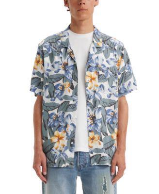 Levis Mens Relaxed-Fit Camp Collar Shirt Product Image