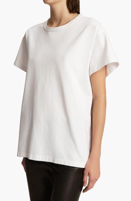 KHAITE Womens White Mae Brand-patch Cotton-jersey T-shirt In Cream Product Image