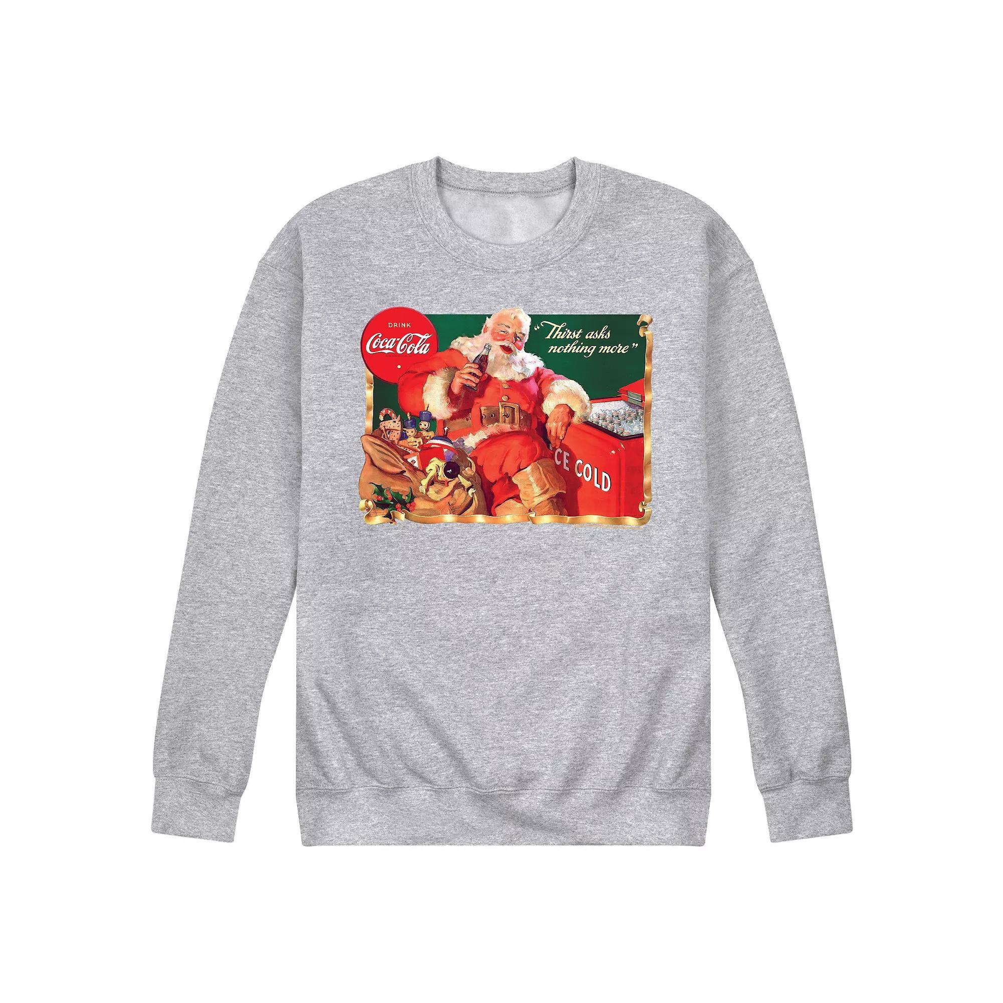 Men's CocaCola Vintage Santa Sweatshirt, Size: XXL, Blue Product Image