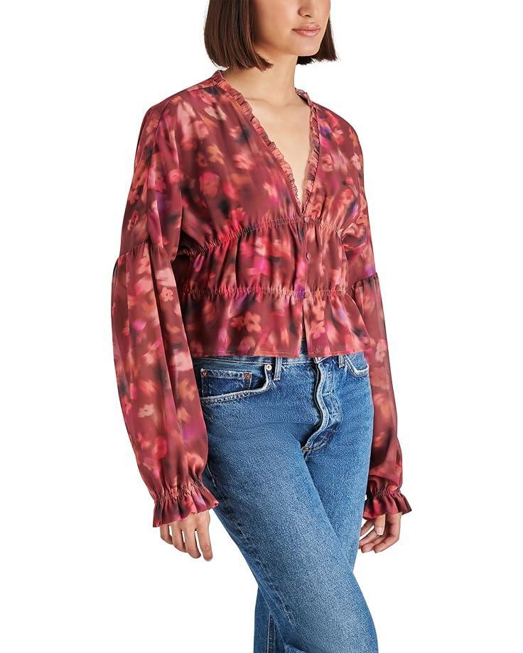 Long Sleeve Smocked Cuff Blouse Product Image