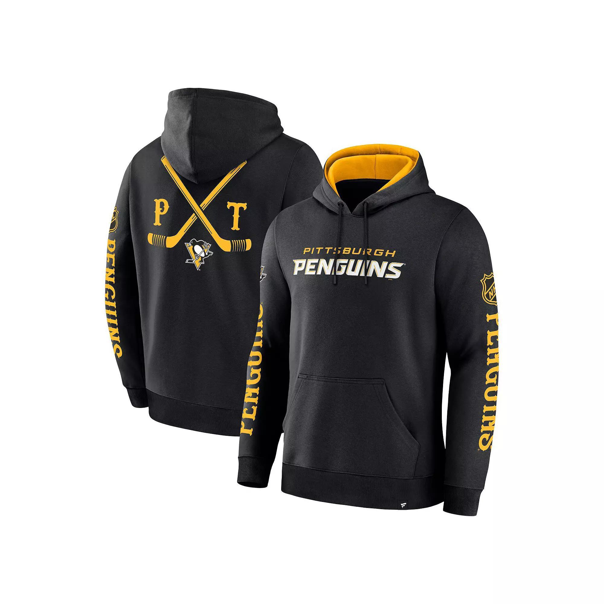 Men's Fanatics Black Pittsburgh Penguins Big City Legacy Fleece Pullover Hoodie, Size: XL Product Image