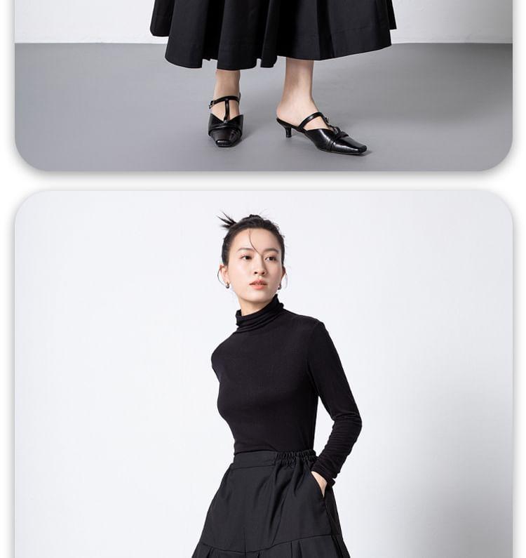 Elastic Waist Plain Pleated Cropped Culottes Product Image