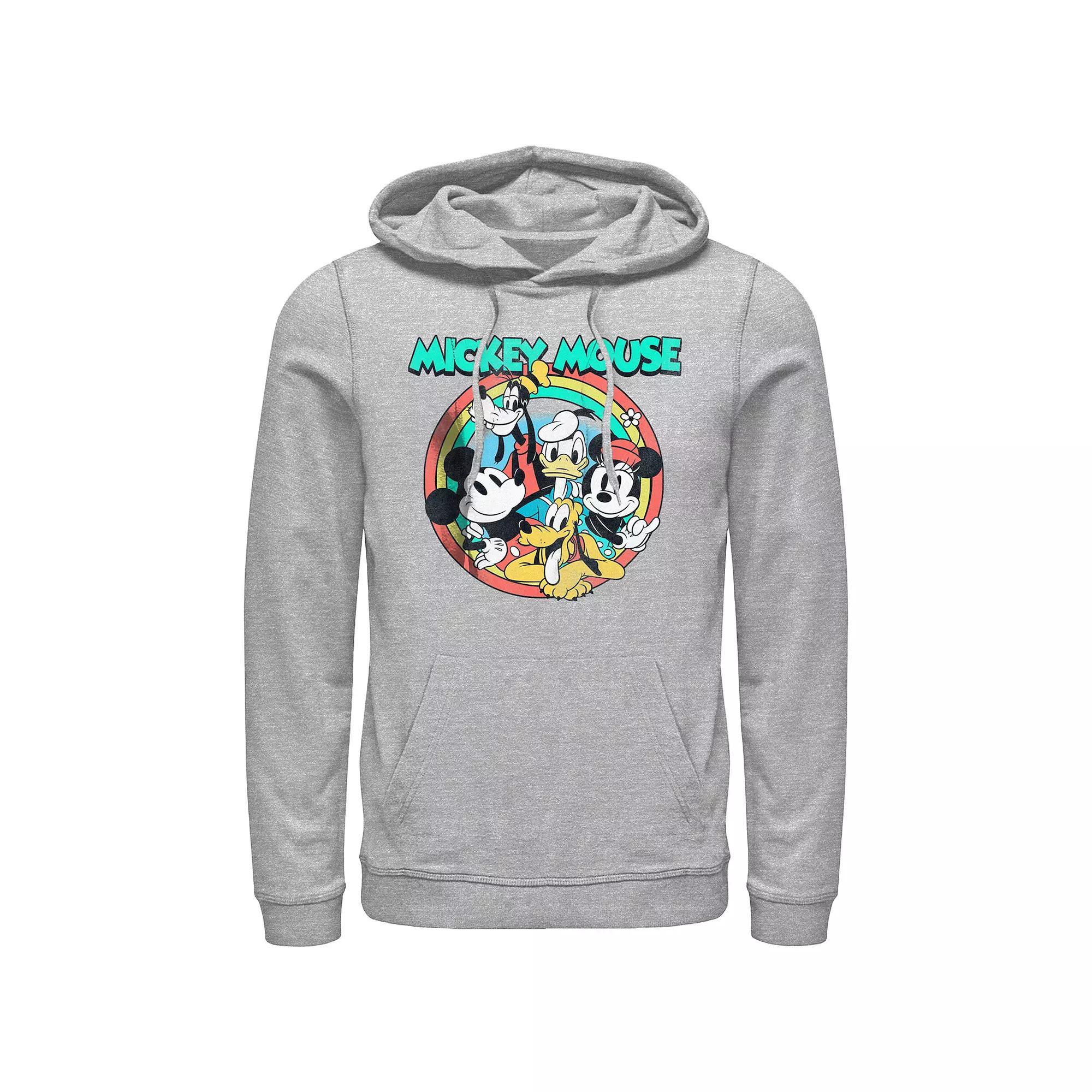 Men's Mickey Mouse And His Friends Graphic Hoodie, Size: Small, Athletic Grey Product Image