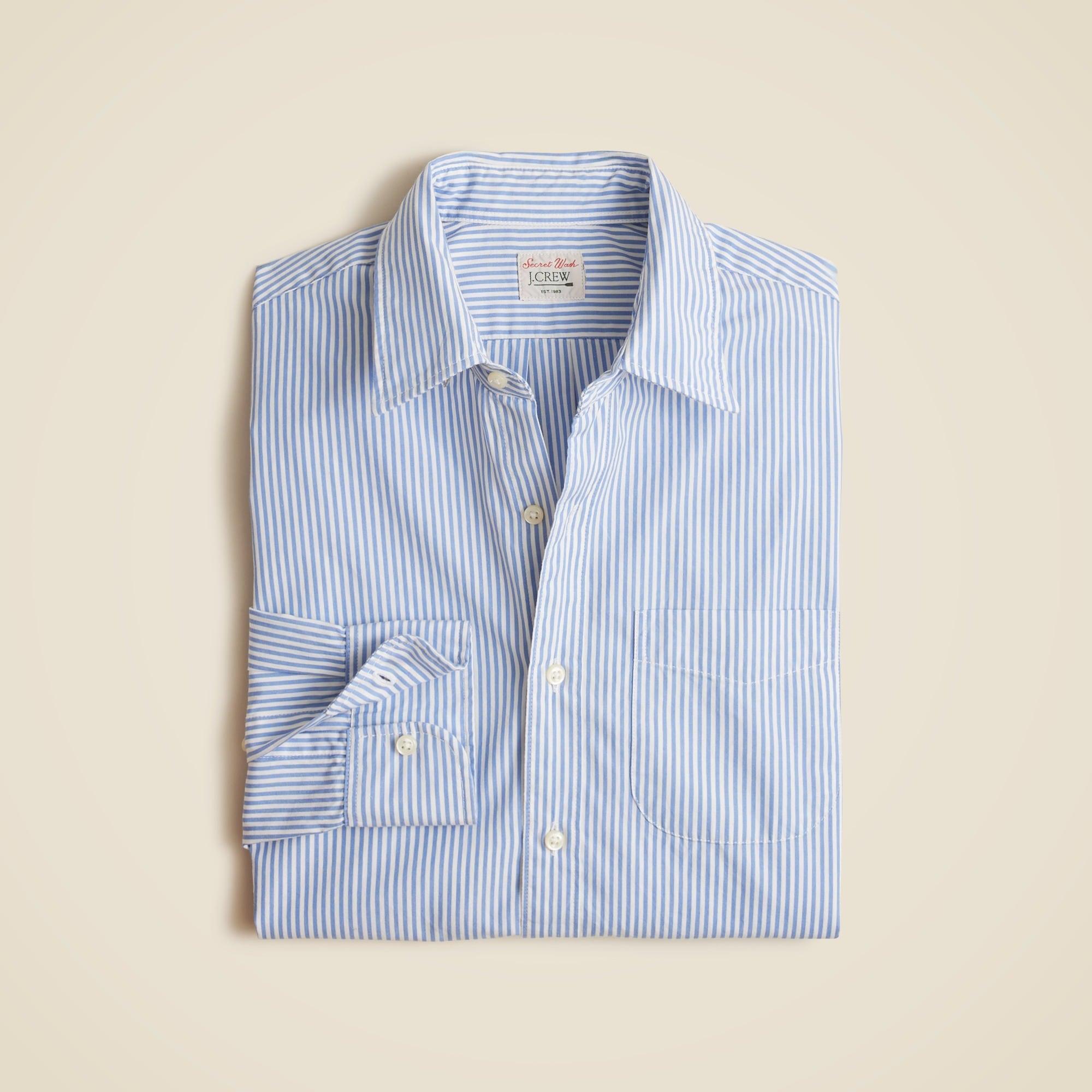 Secret Wash cotton poplin shirt with point collar Product Image