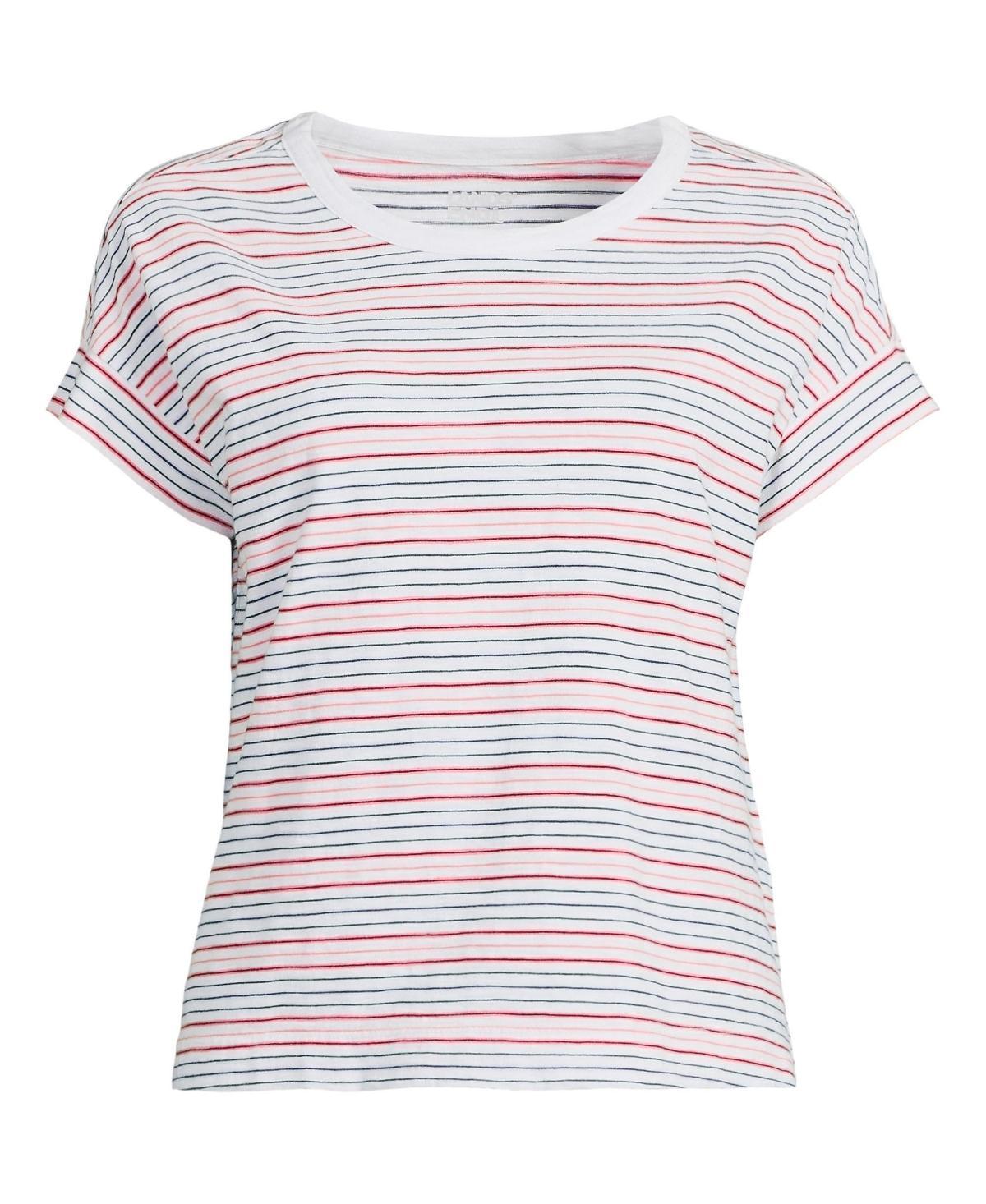 Women's Lands' End Short Sleeve Boxy Slub Tee, Size: Small, Ivory Product Image