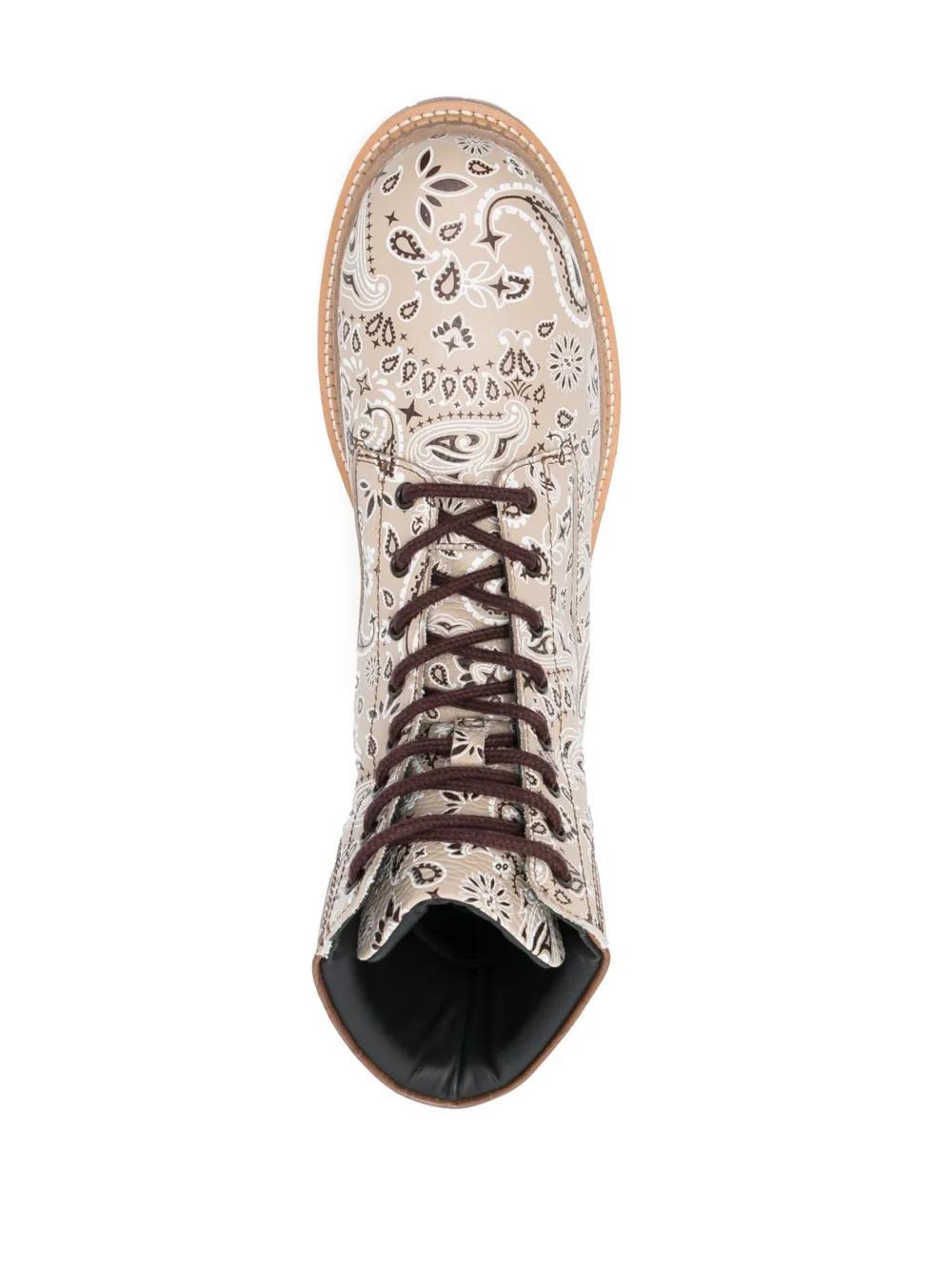 paisley-print leather ankle boots Product Image