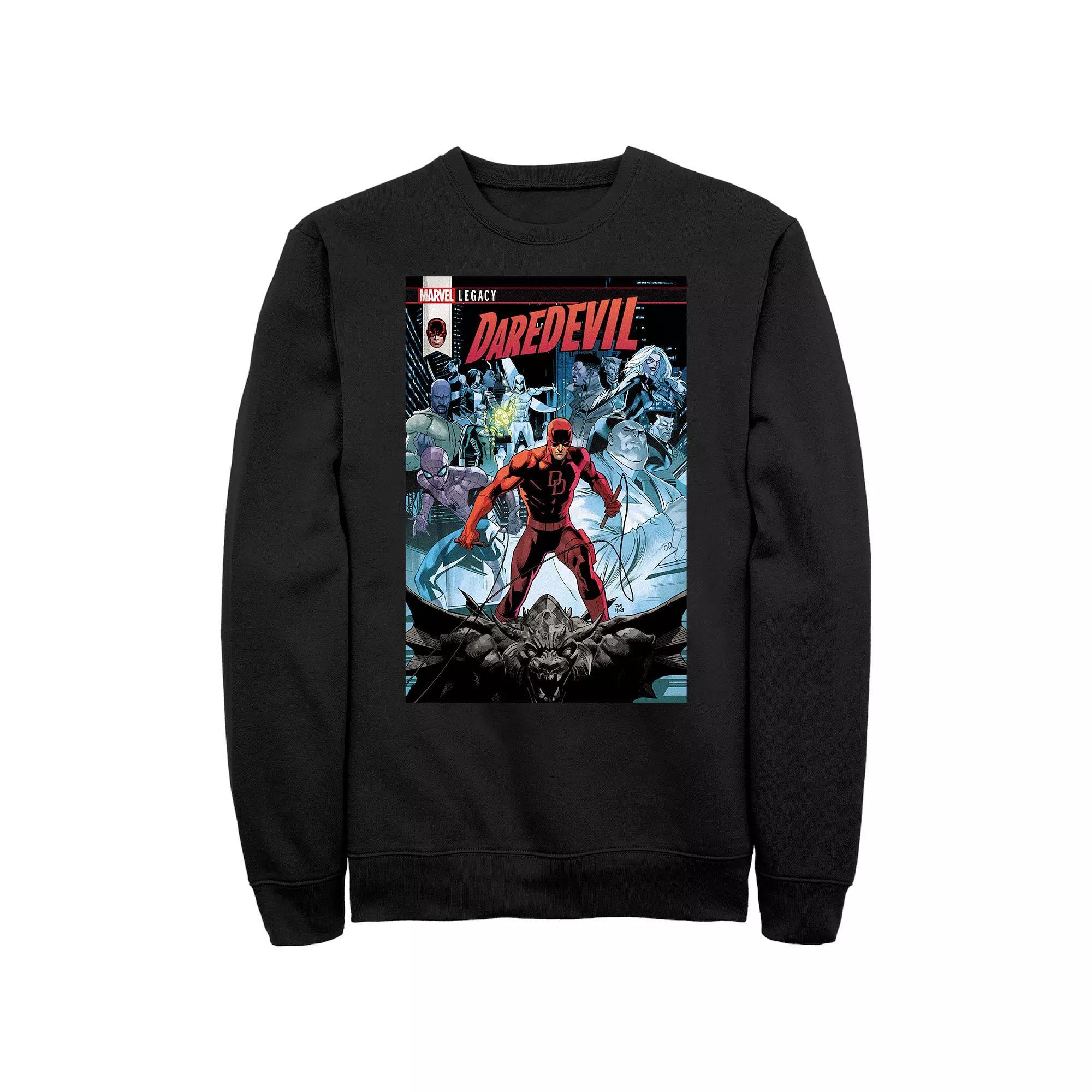 Men's Daredevil Comic Book Cover Graphic Fleece, Size: XL, Black Product Image