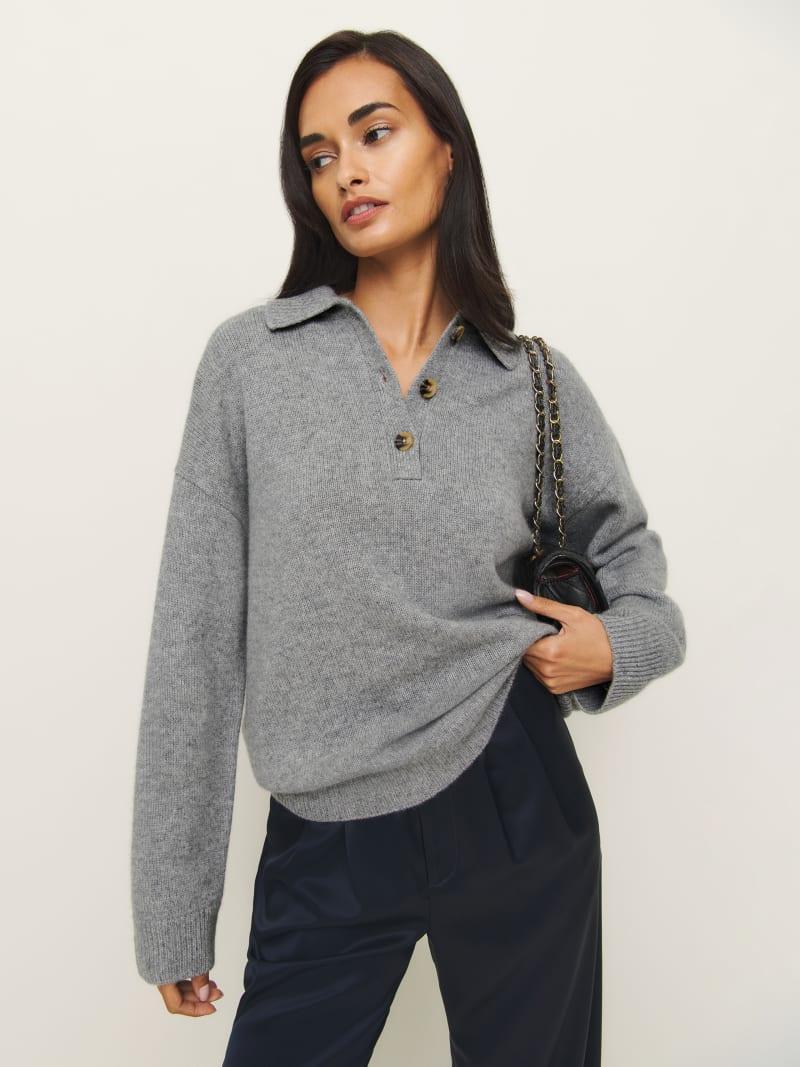 Brooklyn Cashmere Polo Sweater Product Image