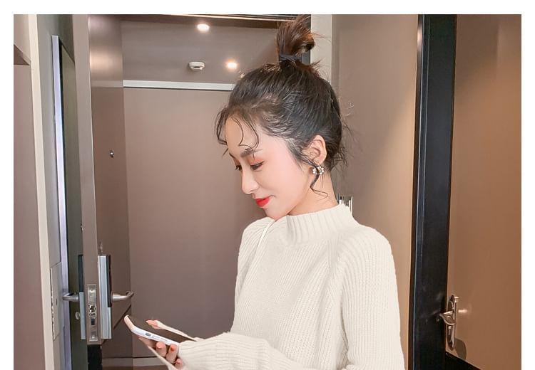 Maternity Mock Neck Plain Sweater Product Image