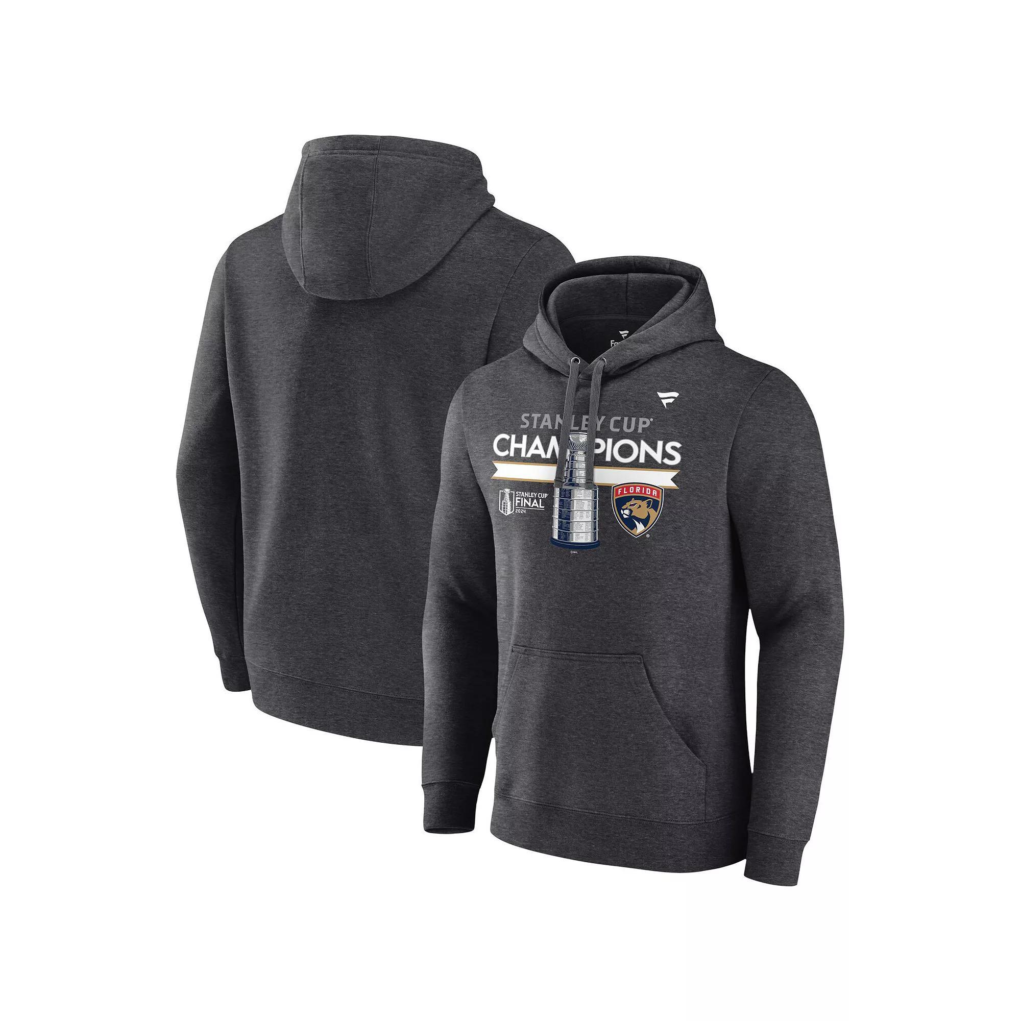 Men's Fanatics  Heather Charcoal Florida Panthers 2024 Stanley Cup Champions Locker Room Big & Tall Pullover Hoodie, Size: 3XB, Pnt Charco Product Image