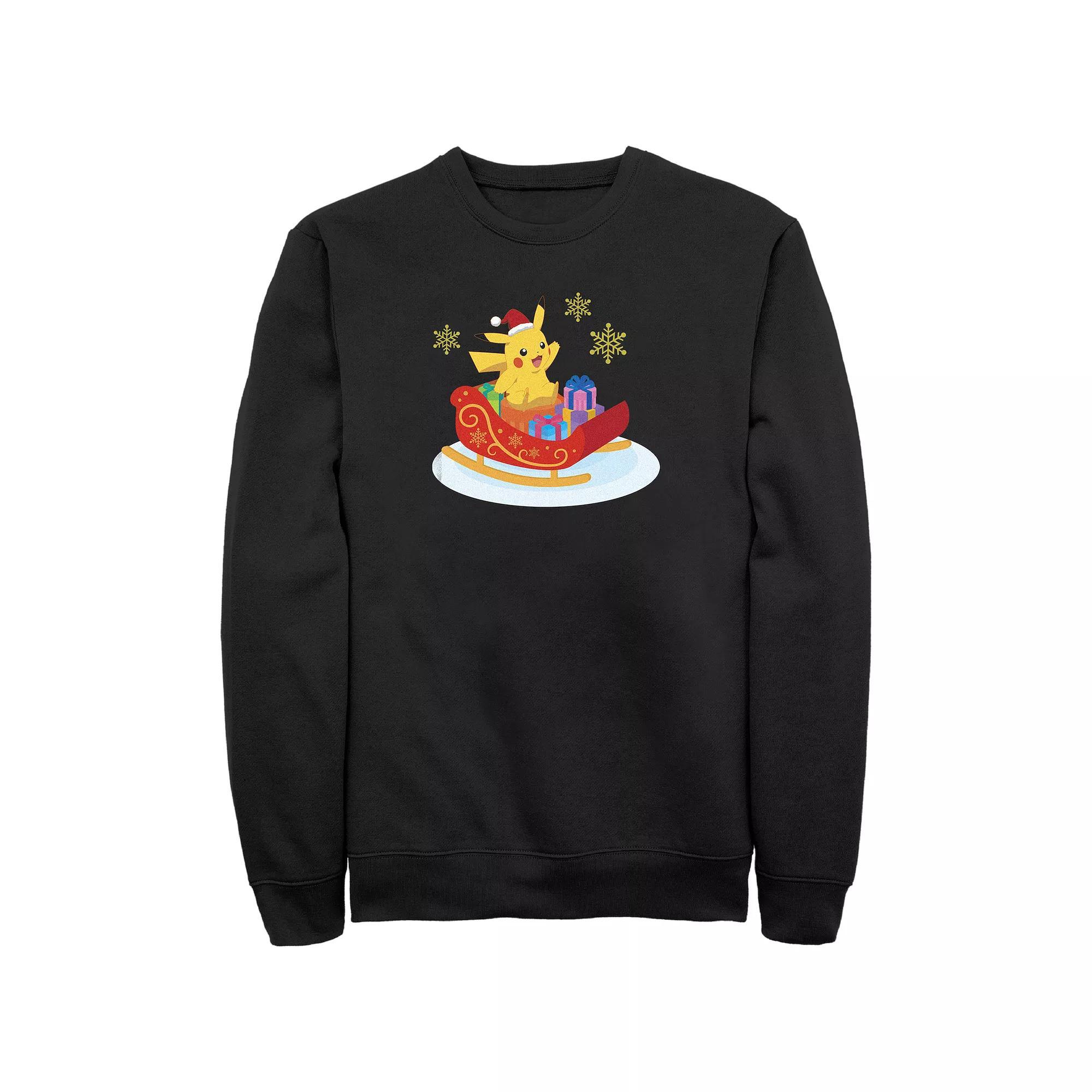 Big & Tall Pokemon Pikachu Christmas Ride Graphic Tee, Men's, Size: XXL Tall, Black Product Image