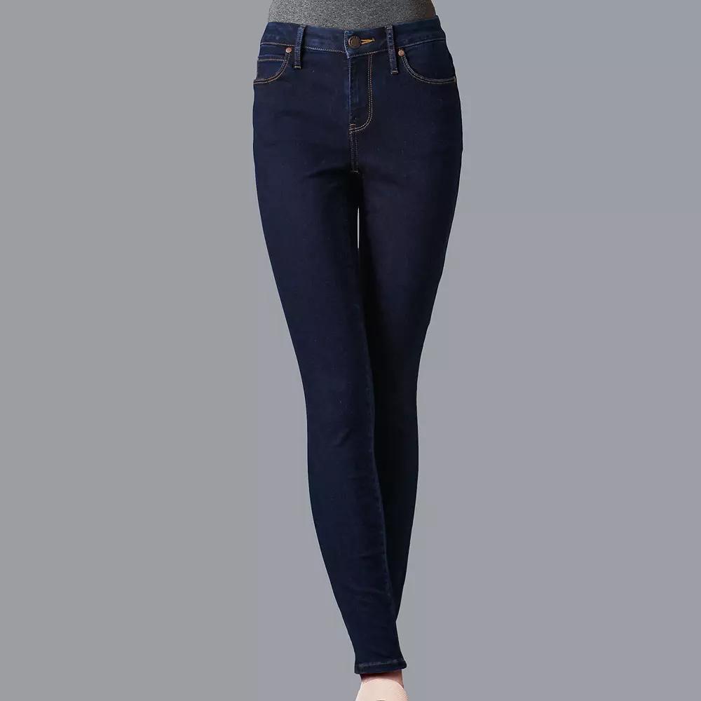 Petite Simply Vera Vera Wang Power Stretch Core Skinny Jeans, Womens Product Image